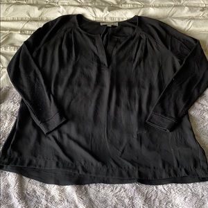 Black long sleeve woven blouse